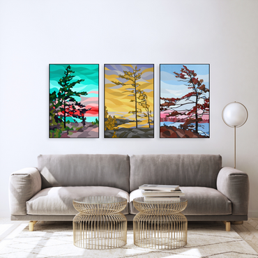 3 Panel - 24x36 Pine Canvas Prints