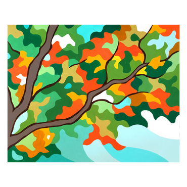 Orange Green Autumn Tree 20