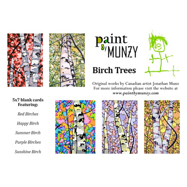 Pack of 5 Cards - Birches Themed