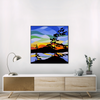 Rainbow Pine Silhouette Square