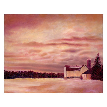 Red Snowy Barn