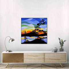 Rainbow Pine Silhouette 3 Panel Series