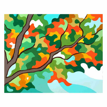 Orange Green Autumn Tree