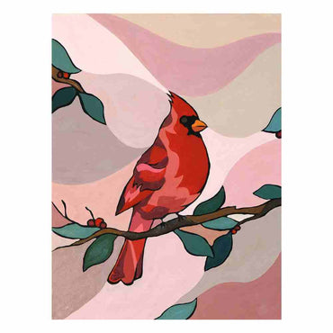 Red Cardinal with Berries