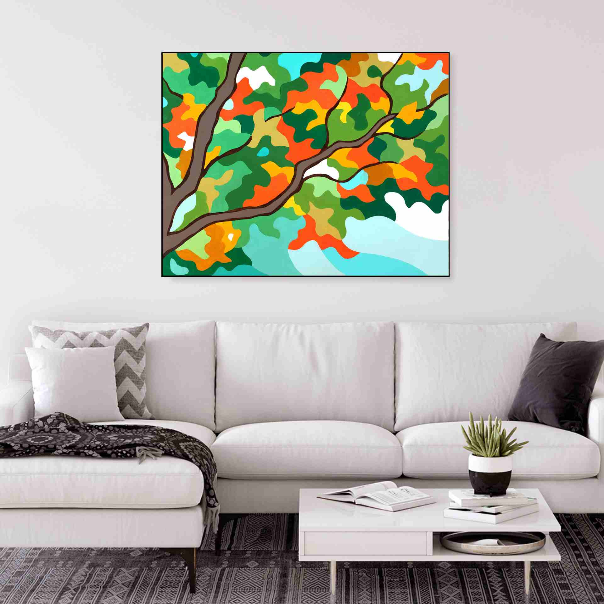 Orange Green Autumn Tree