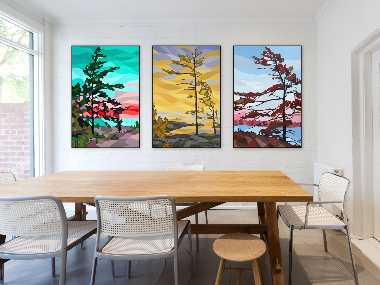 Windswept Pines 3-Panel Canvas Prints