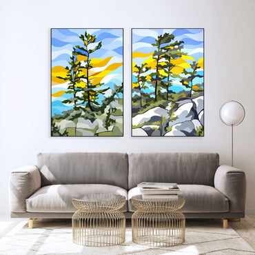 2 Panel Canvas Prints - Cliff Trees & Cliff Trees II